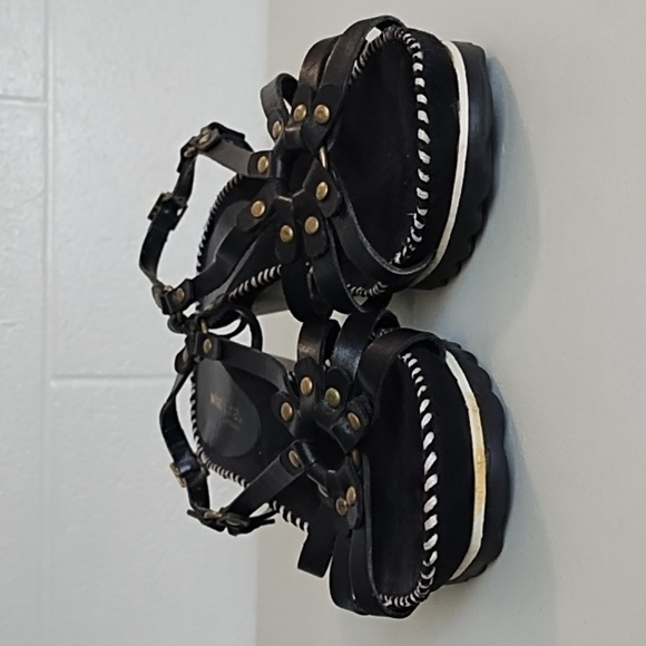 Aerosoles What's What Black Wedge Sandal anti slip sole whip stitching 7.5 - Picture 5 of 15